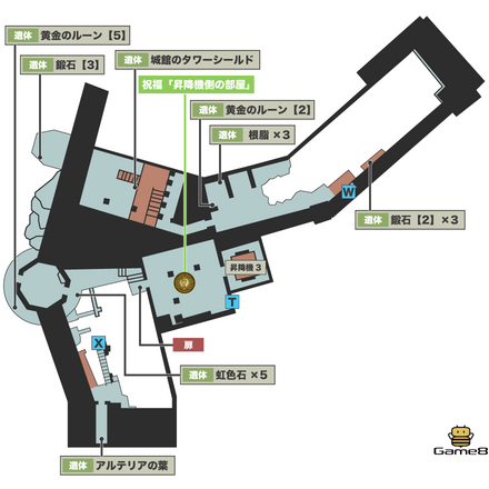 昇降機上の部屋2のマップ