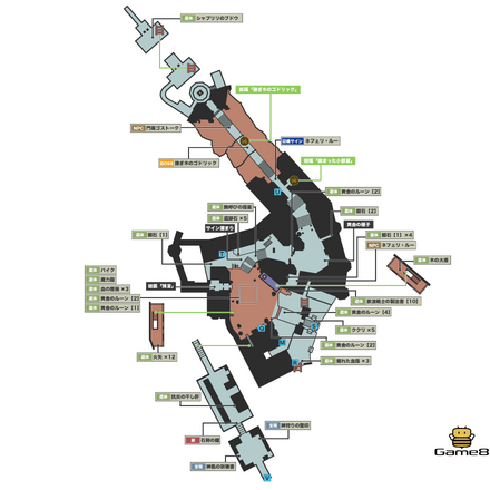 中庭北側のマップ
