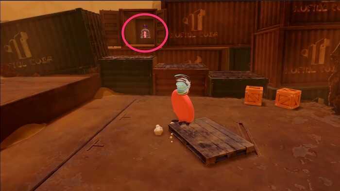 エリア最奥の広場にあるコンテナの中