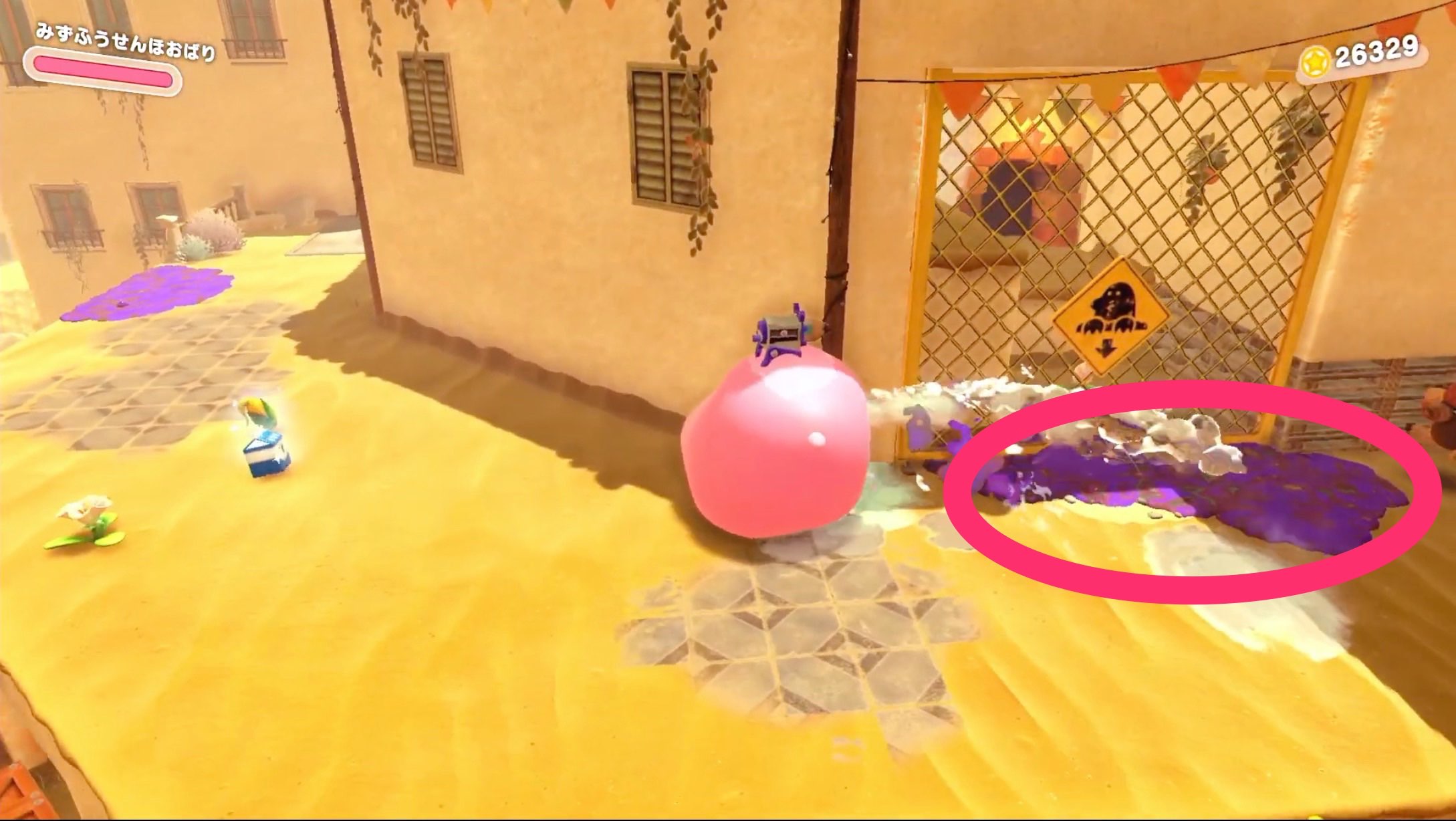 毒の沼で塞がれた柵の奥