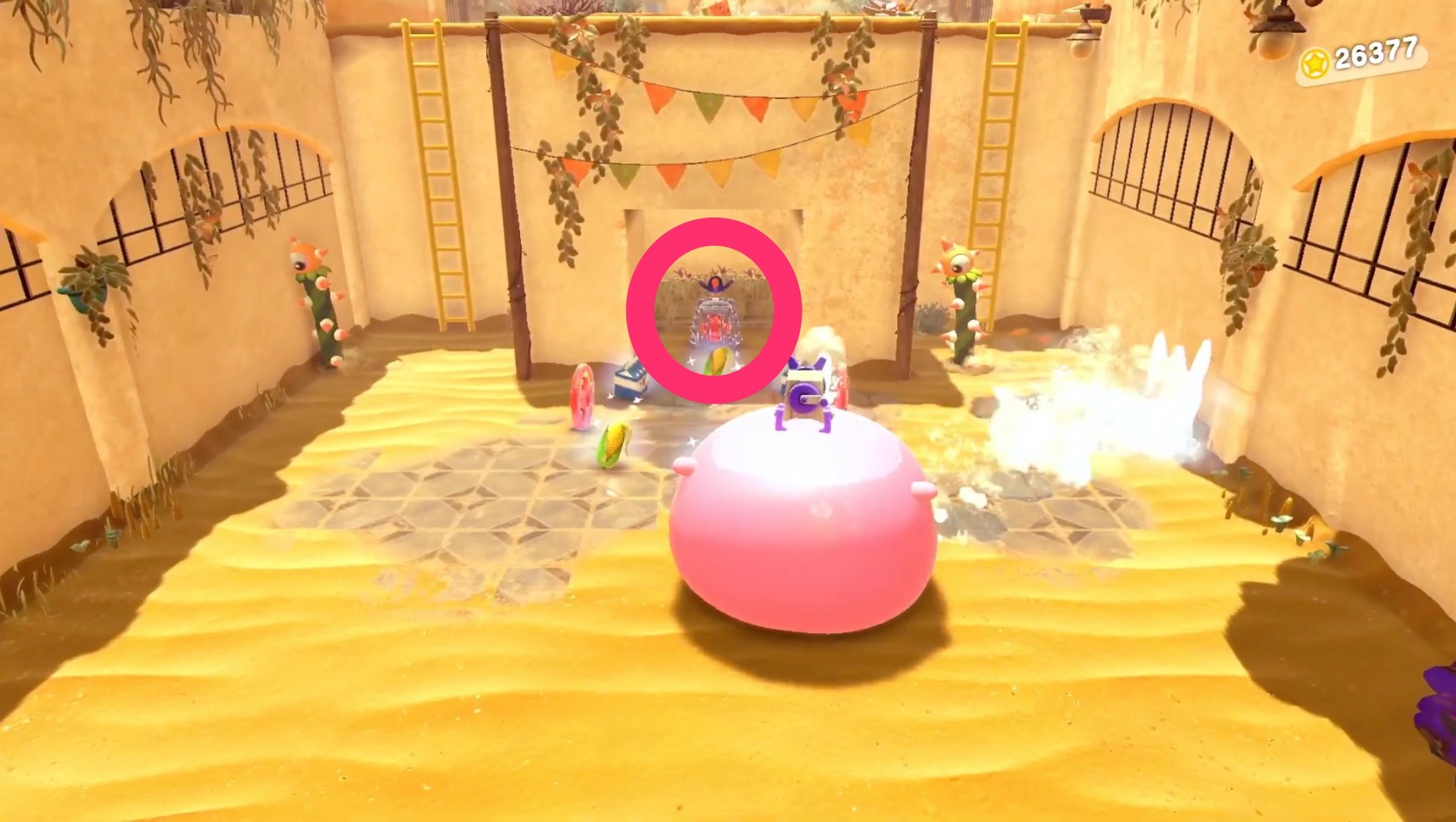 ポイズンゲロムの後ろにあるブロックの中