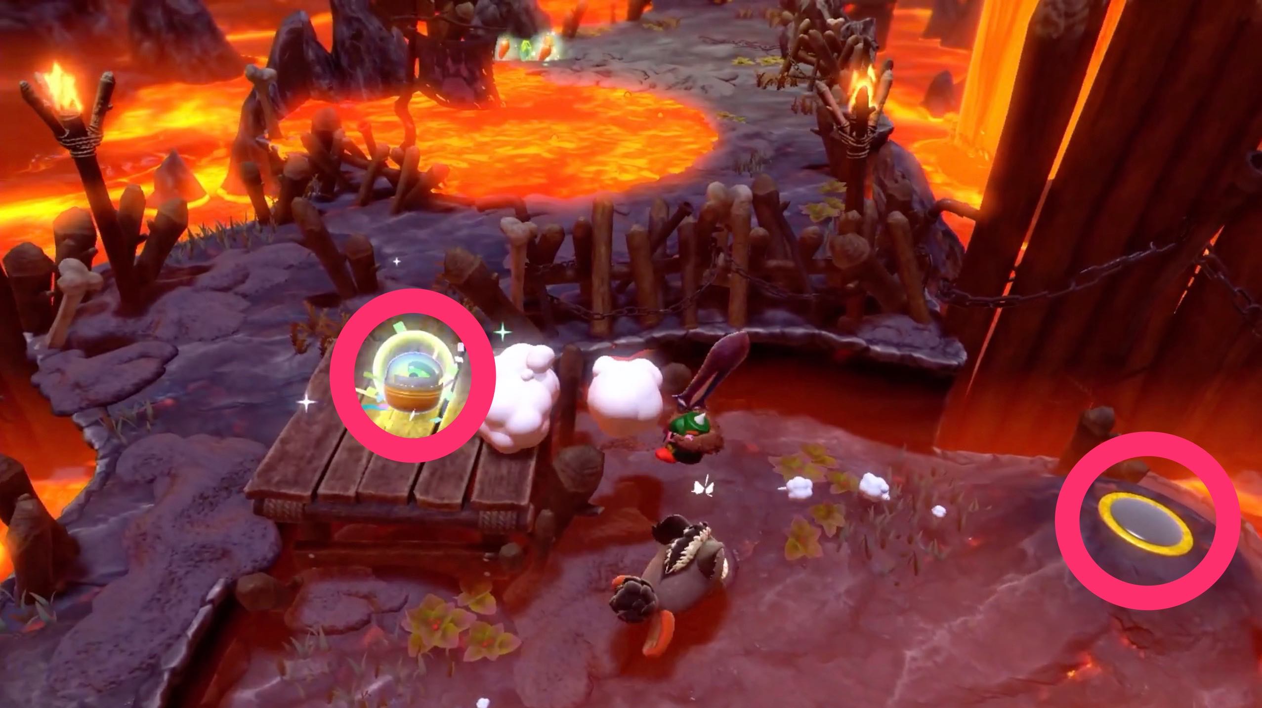 エリア1の沈む地面