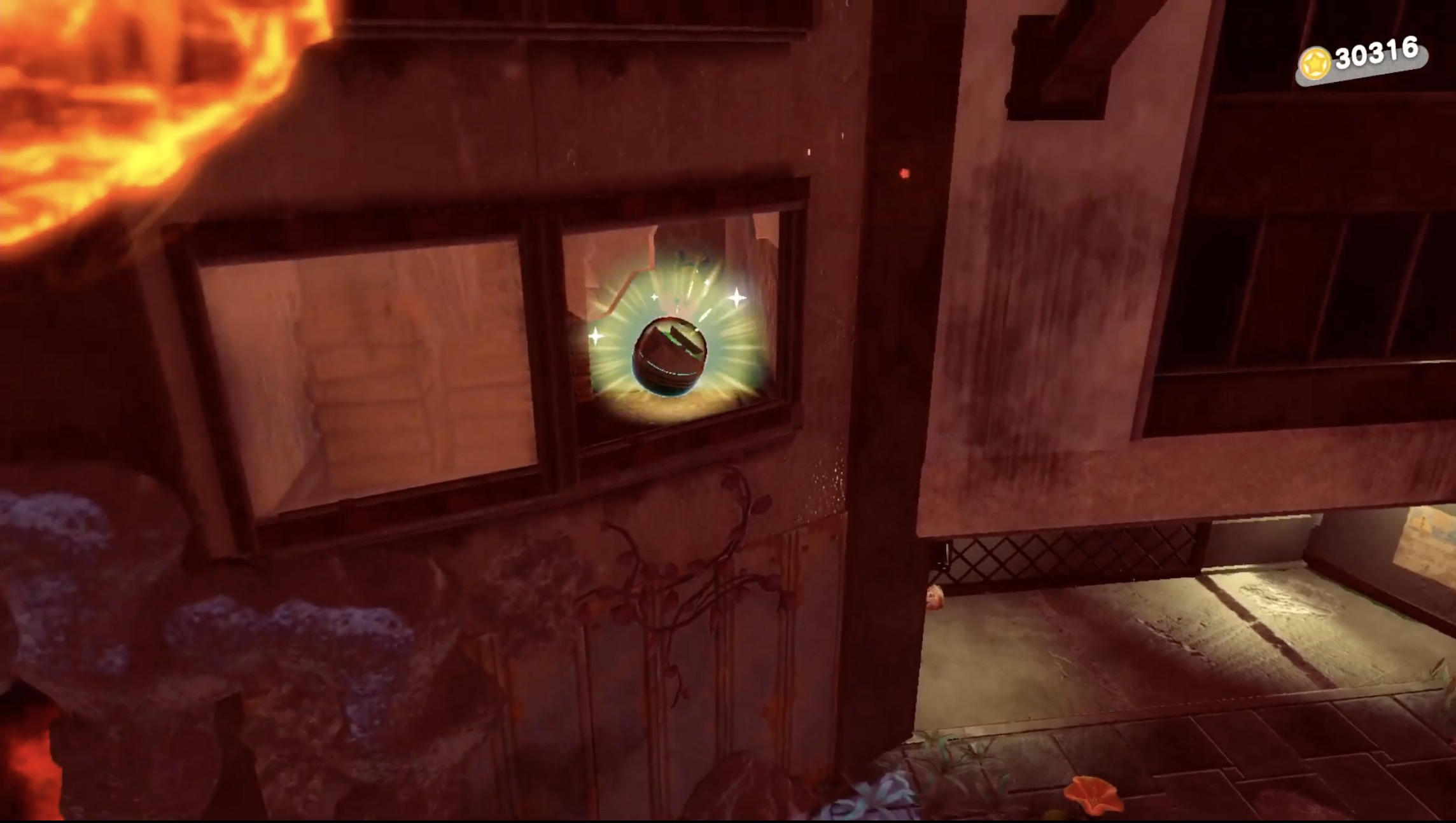 階段を登ってガチャルポンを回収する