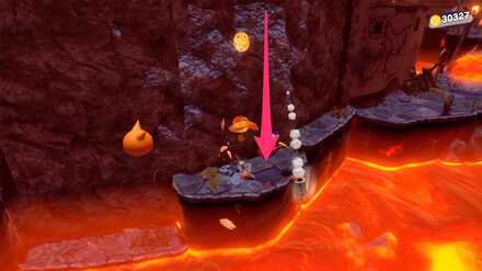 壁が上下する場所で壁が落ちてくるまで待機する