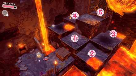 隠し部屋に入ったらドリルを使って、下→右下→右上→左→上の順でクリスタルを回収する