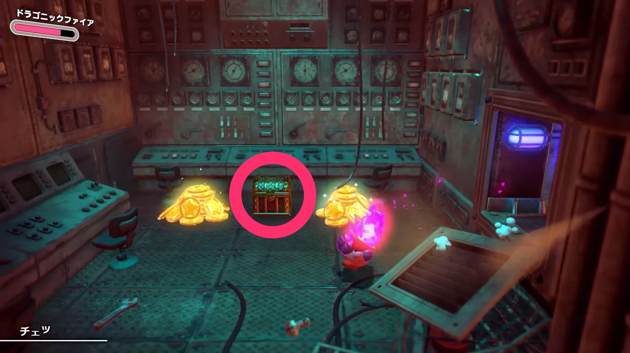 最初のエリアの扉の上にある隠し通路の先