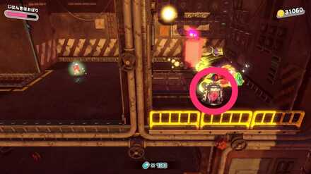 壁を壊した先でワドルディを助ける