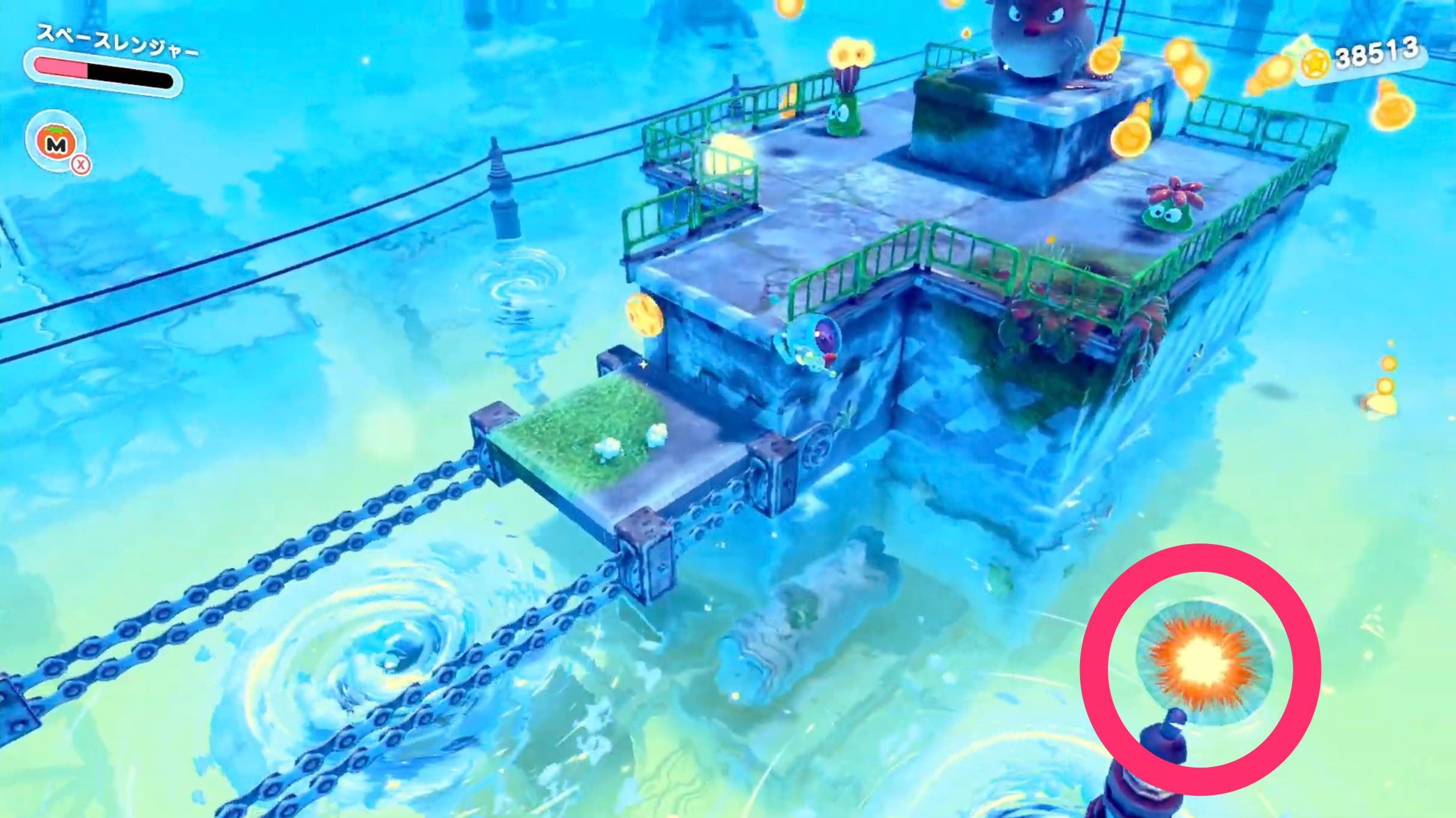 渦巻のある柱の上