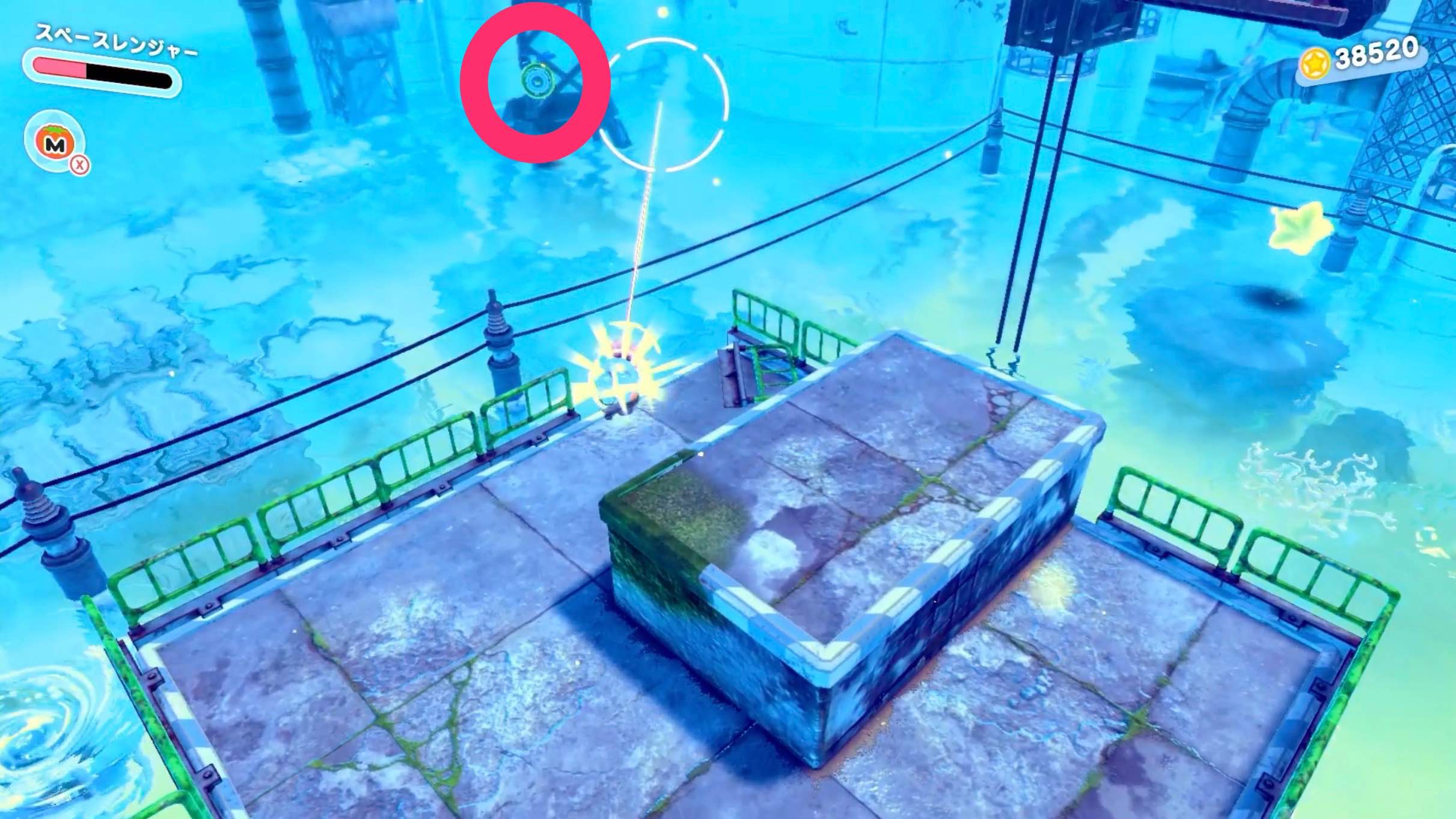 エリア終わり左奥の鉄塔付近の的を壊す