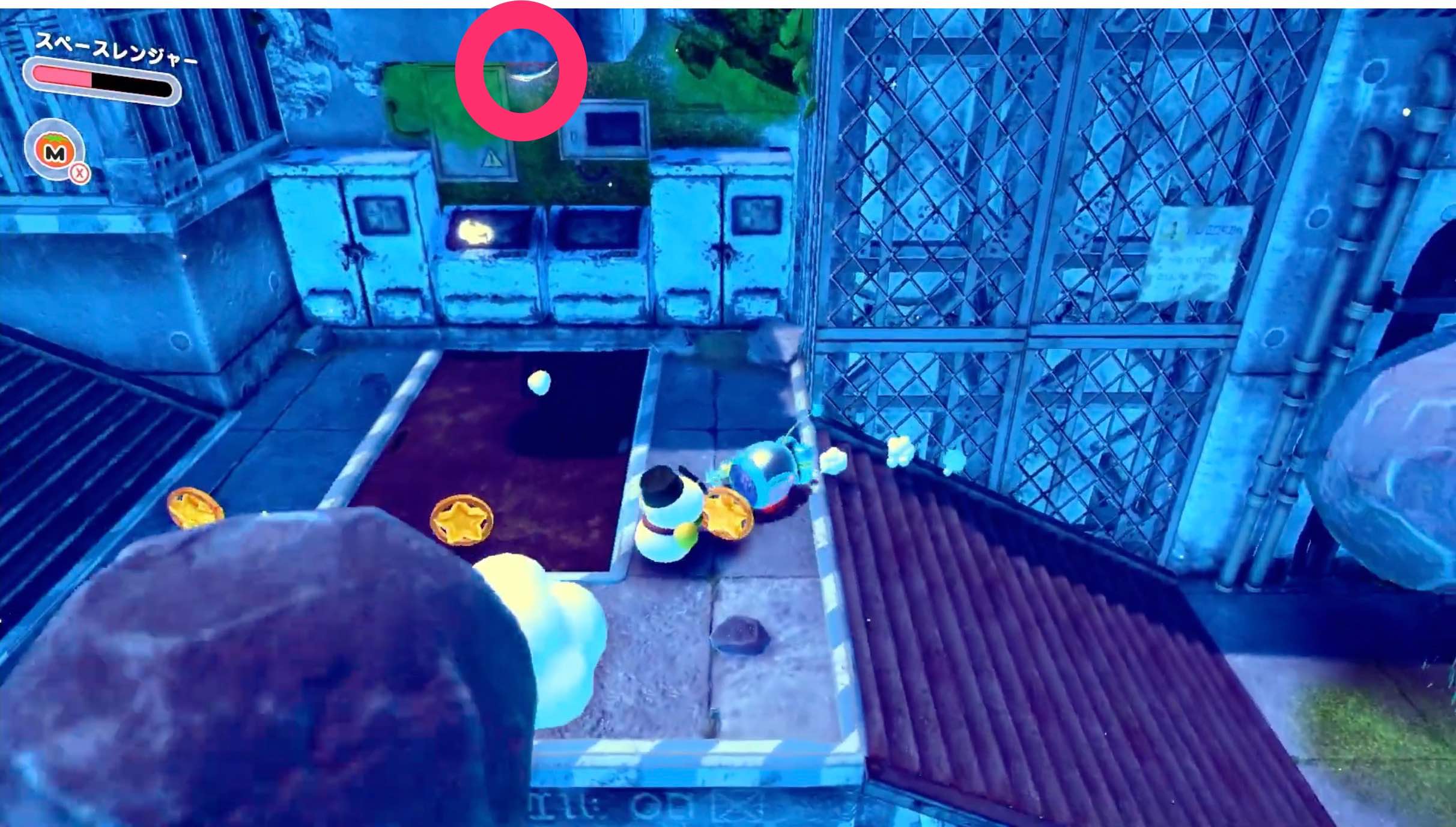 壊れた機械の上に隠されている