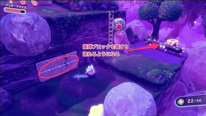 壁に埋もれたブロックの奥