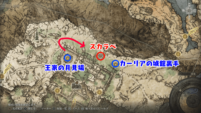 カーリアの城館の裏にいるスカラベを倒す