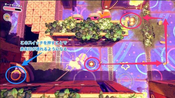 宝箱とスターの目の前