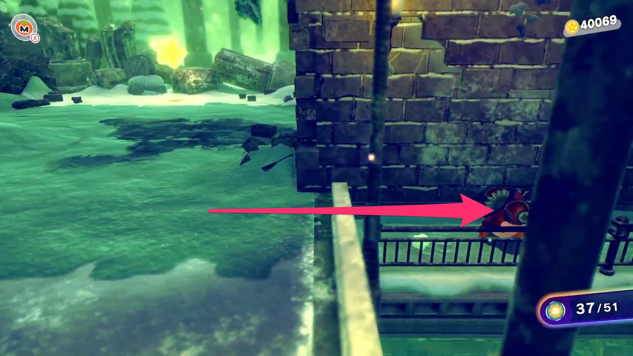 ゴール手前の右にある通路を進む