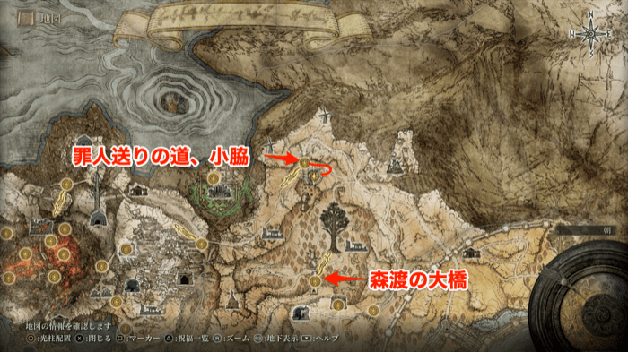 スカラベの場所マップ