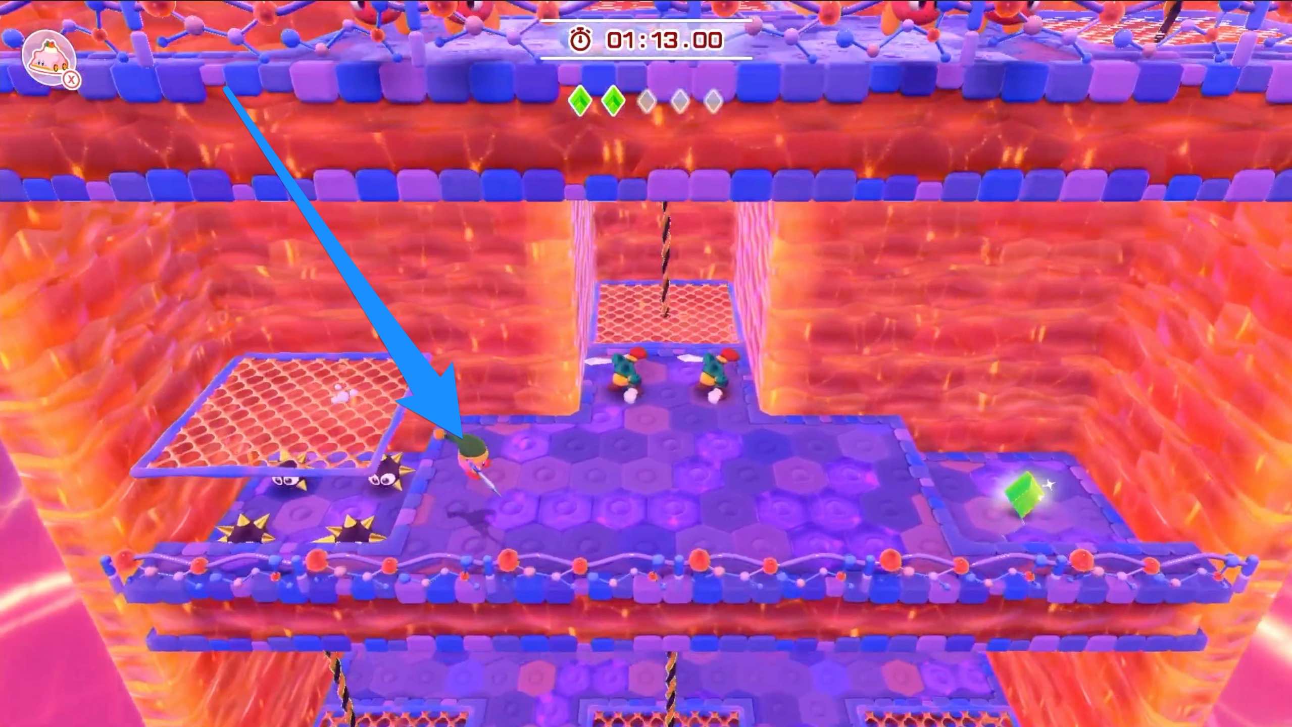 の移動先へスティックを倒す