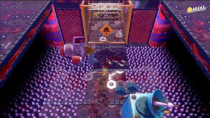 トゲ床を踏まないように進む