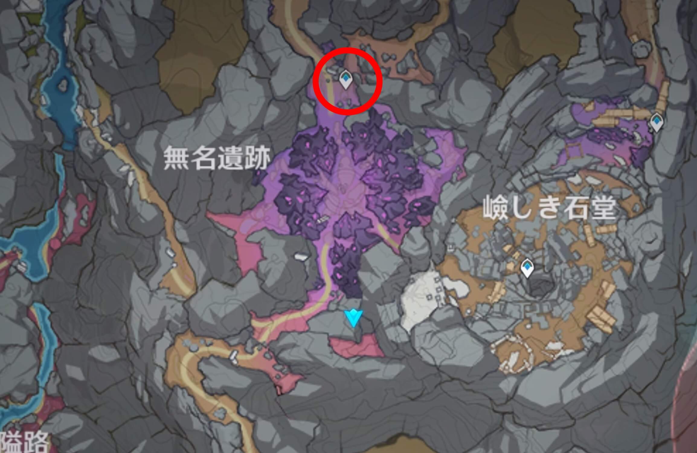 逆さワープポイントの場所