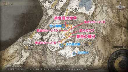 緋色渦の泡雫と黄金の種子が入手できる