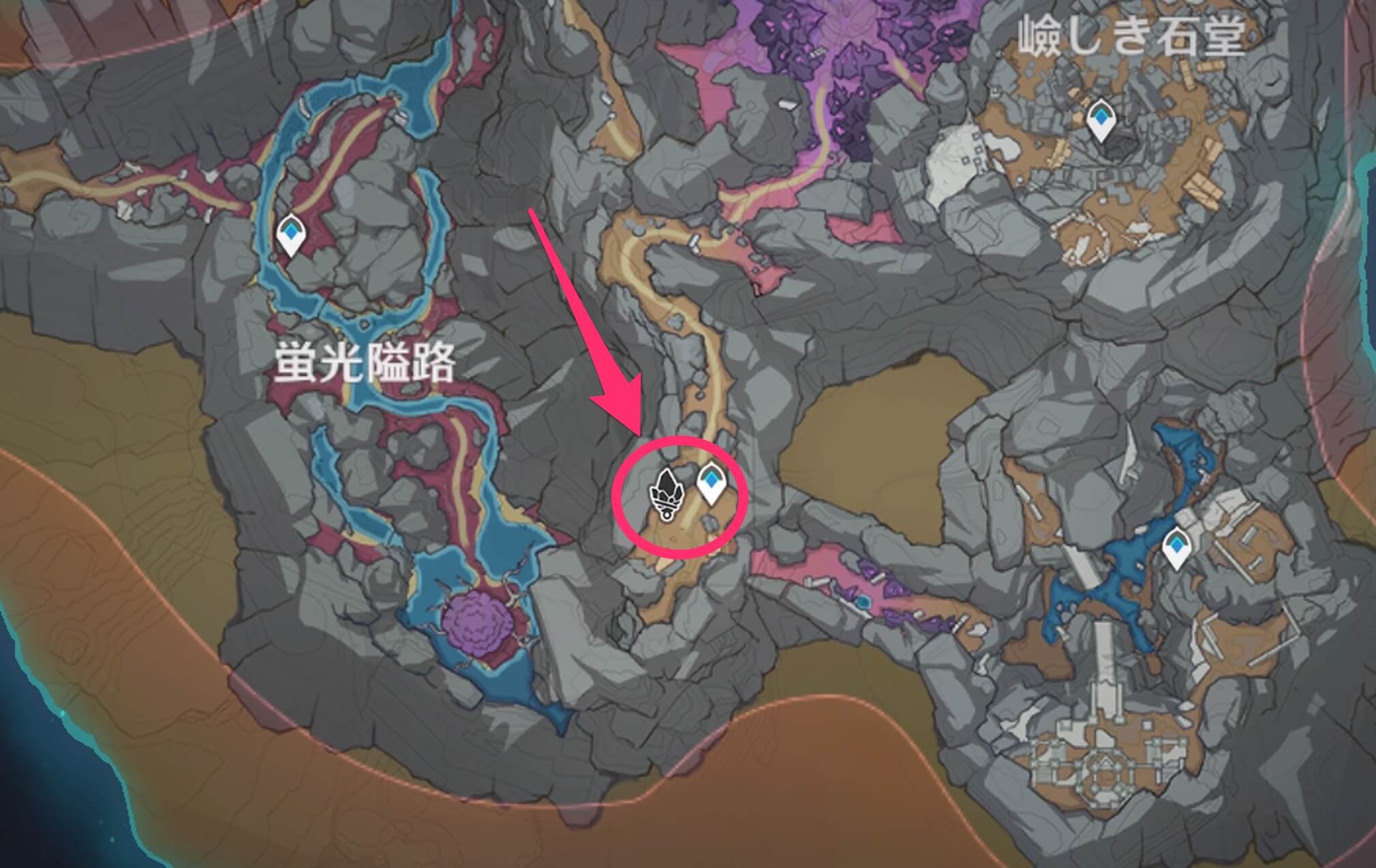 層岩キノコ調査の場所