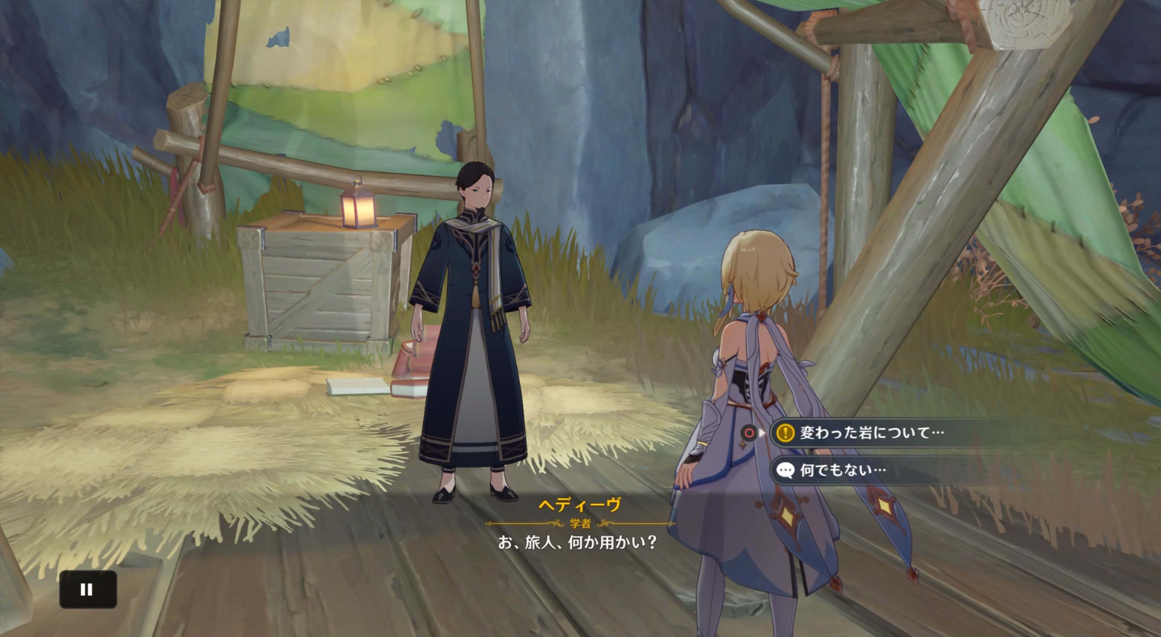 冒険者の拠点にいるヘディーヴに写真を見せる