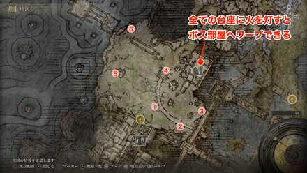 6つの台座の場所