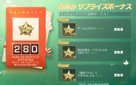 春休みサプライズボーナス