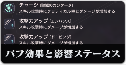 バフの種類と影響ステータス