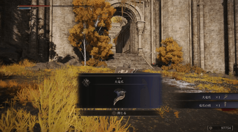 竜のツリーガード撃破で入手