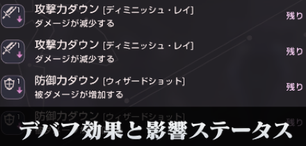 デバフの種類と影響ステータス|重複はする?