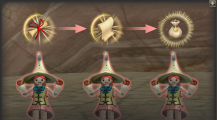 巻物マークが出ているNPCに話しかける