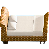 ラタンのベッド画像