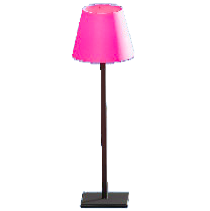 マウントシェードのフロアランプのピンクの画像