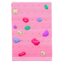 クライミングウォールのピンクの画像