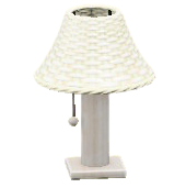 ラタンのテーブルランプのホワイトの画像