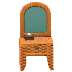 ラタンのドレッサーのレッドブラウンの画像