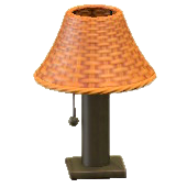 ラタンのテーブルランプのレッドブラウンの画像