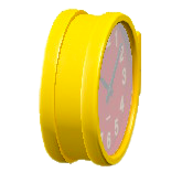 りょうめんウォールクロックのイエローの画像