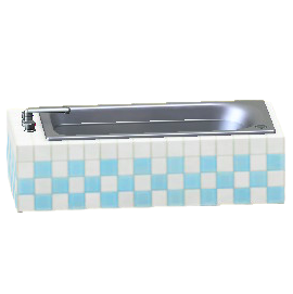 バスタブのツートンタイルの画像