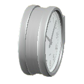 りょうめんウォールクロックのシルバーの画像