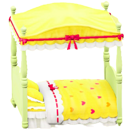 キュートなベッドのイエローの画像