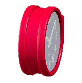 りょうめんウォールクロックのレッドの画像