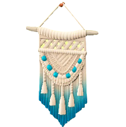 マクラメタペストリーのブルーの画像