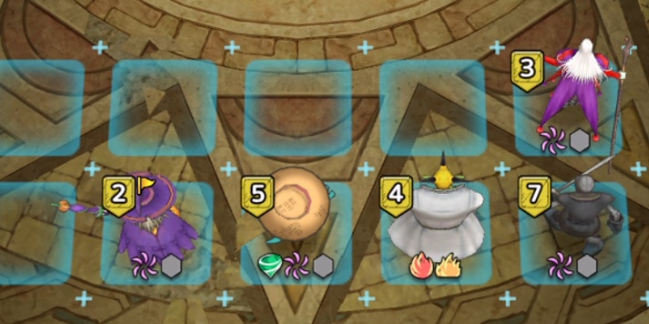 射程が短いまたは移動力が低いキャラを右側に配置する