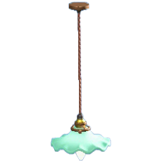 ミルクガラスランプのグリーンの画像