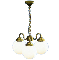 まるいシャンデリアのゴールドの画像