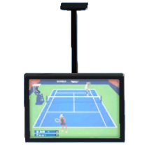 つりさげしきモニターのスポーツ中継の画像