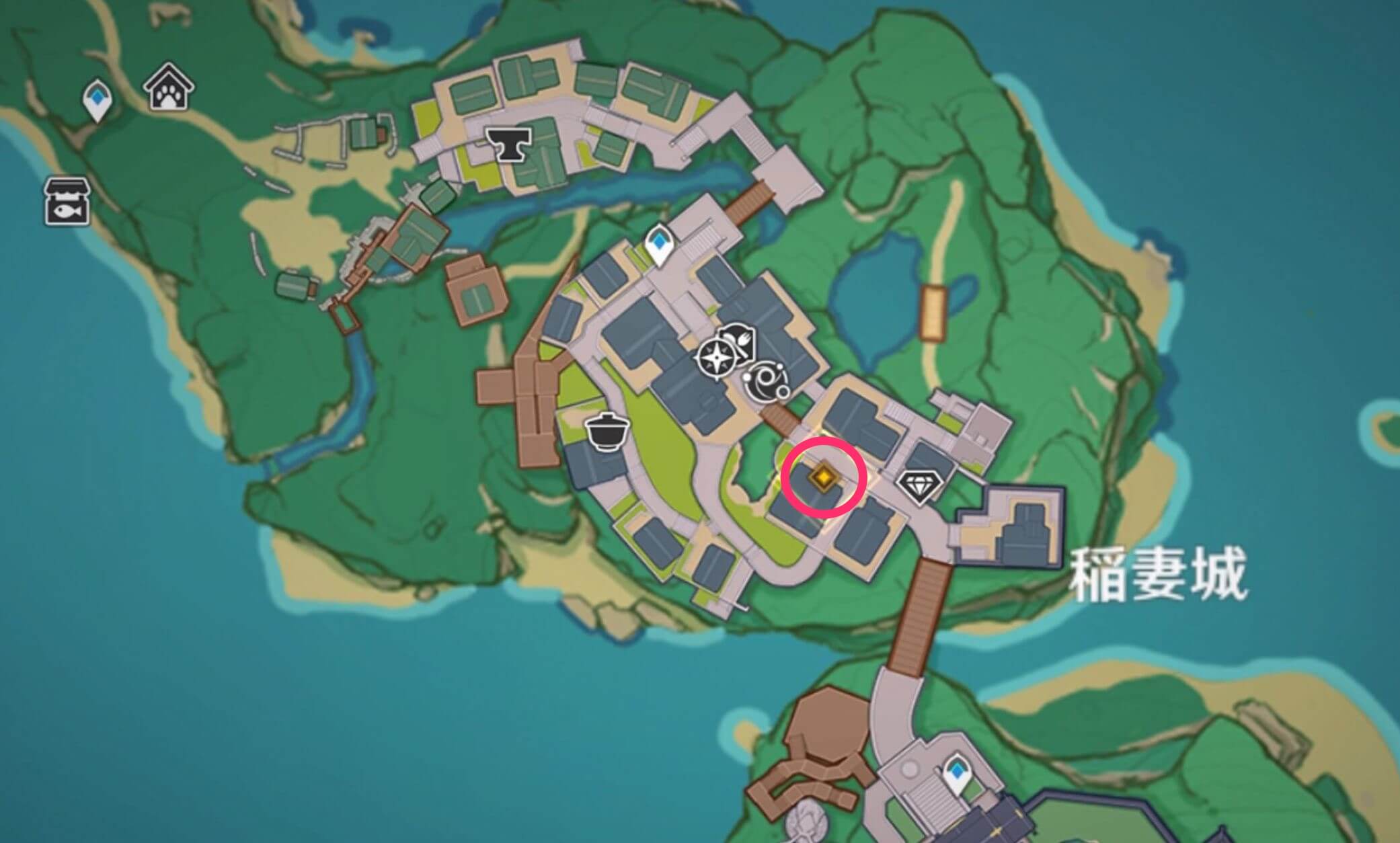 烏有亭に向かい烏有亭に入る