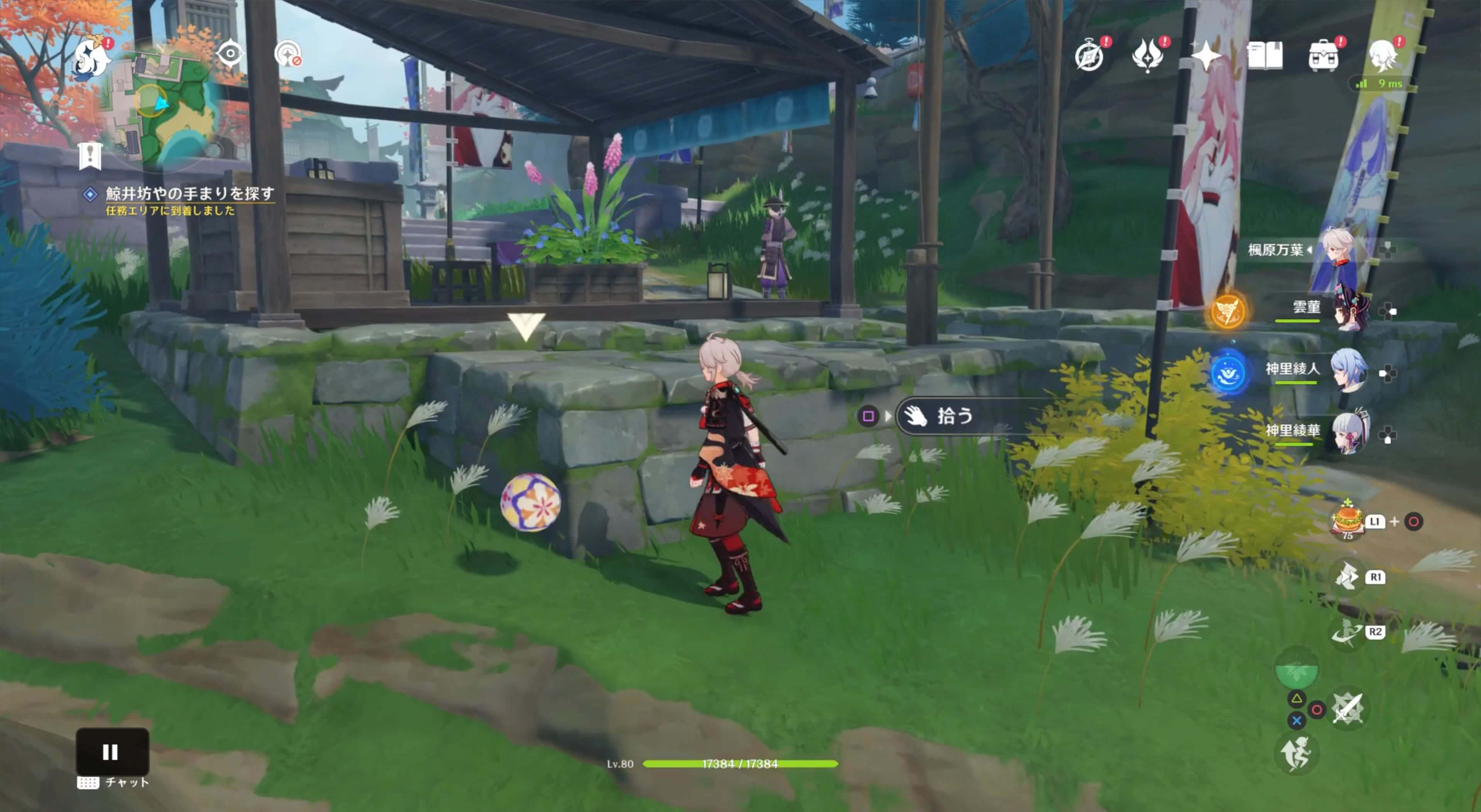 鯨井坊やの手まりを探す