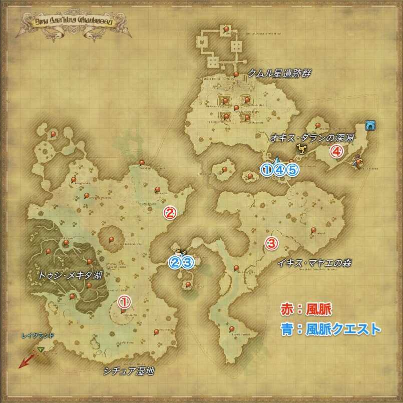 ラケティカ大森林風脈マップ